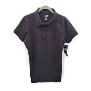 NWT Lee kids black slim fit uniform polo in size XL Classic Short Sleeve